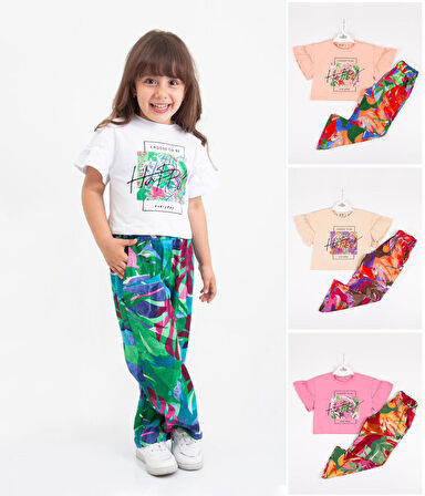 Miniğimin Cicileri (6-9) Happy Desen Kız Çocuk 2'li Takım - Somon