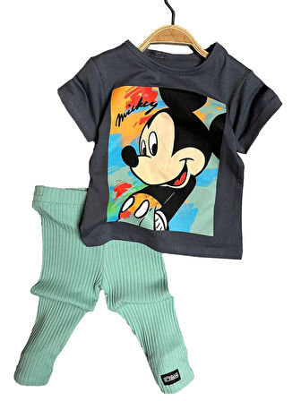 Miniğimin Cicileri Minnie Garni Fitilli Kapri Takım - Yesil