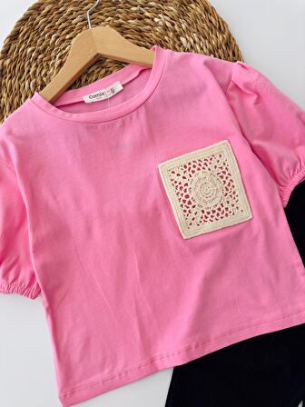 Miniğimin Cicileri Nakış Detaylı Garson Boy Kız Takım - Pembe