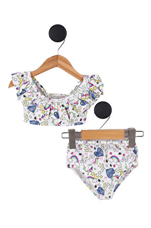 Miniğimin Cicileri 2li Desenli Kız Çocuk Bikini Mayo - Çok Renkli