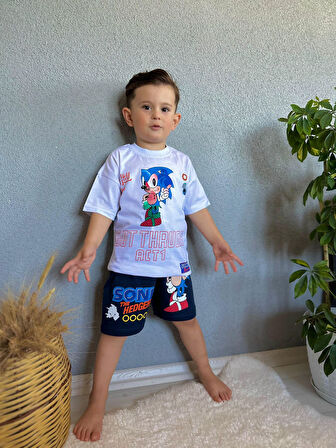 Snc Thruck Act1 Yazlık 2 li Erkek Çocuk  Takım - Beyaz-Lacivert