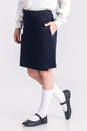 Miniğimin Cicileri Beli Lastikli Okul Kız Çocuk Şort Etek - Lacivert