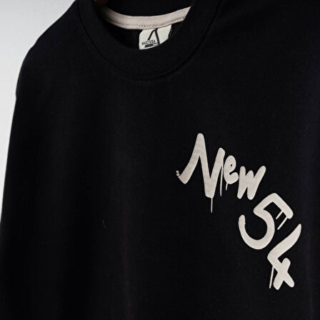 Miniğimin Cicileri Fırçalı Özel Kumaş New 54 Baskılı Unitex Çocuk Takım - Siyah