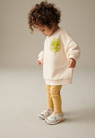 Miniğimin Cicileri Hello Sunsine Kabartmalı Kız Çocuk Taytlı Takım - Sarı