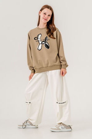 Miniğimin Cicileri 9-15 Yaş Magic Design Genç Kız Eşofman Takım - Haki