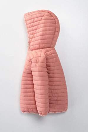 Miniğimin Cicileri (1-10 Yaş) Kapitone Welsoft Astar Çocuk Kaban Mont - Pudra