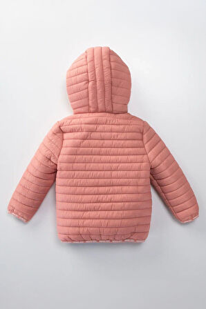 Miniğimin Cicileri (1-10 Yaş) Kapitone Welsoft Astar Çocuk Kaban Mont - Pudra