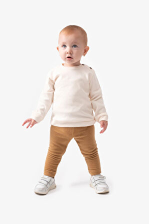 Miniğimin Cicileri (3-12 Ay) Kürklü Pançolu Kız bebek 3 Lü Takım - Kakao