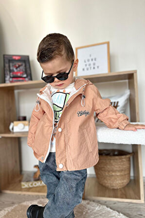 Miniğimin Cicileri Kurukafa Desenli Yağmurluklu Erkek Çocuk 3 Lü Takım - Camel