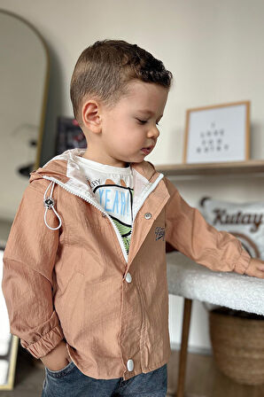 Miniğimin Cicileri Kurukafa Desenli Yağmurluklu Erkek Çocuk 3 Lü Takım - Camel