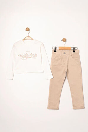 Miniğimin Cicileri (5-8 Yaş) Nakışlı Cepli Kız Çocuk Ceketli Takım - Pembe