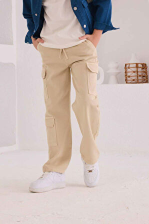 Miniğimin Cicileri Basic Kargo Cepli Erkek Çocuk Ceketli Lüx 3 lü Takım - MaviBej