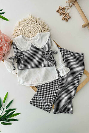 Miniğimin Cicileri Kazayağı Bağcıklı 3 lü Kız Çocuk Takım - Siyah