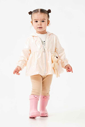 Miniğimin Cicileri Organik Hologramlı Kız Çocuk Ayıcık Aksesuarlı Kız Çocuk 4 lü Takım - Krem