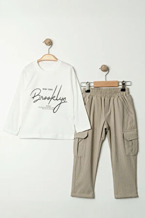 Miniğimin Cicileri Paraşüt Esnek Brokly Baskılı Erkek Çocuk 3 lü Takım - Taş