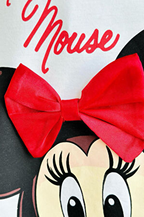 Miniğimin Cicileri Mnn ms  Fiyonk Detaylı Kız Çocuk Taytlı Takım - Kırmızı