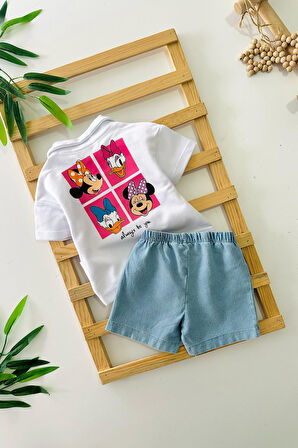 Miniğimin Cicileri Lacost Mnn Mck Pano Desenli Unisex Bebe Pamuklu Takım - Beyaz