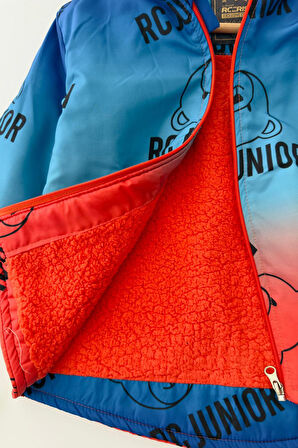 Miniğimin Cicileri RC Ayıcık Karakter Baskılı Erkek Çocuk İçi Welsoft Mevsimlik Mont - Mavi