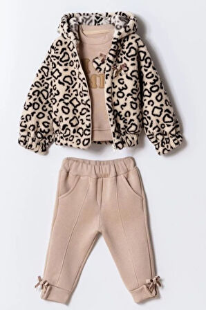 Miniğimin Cicileri Leopar Polar I ME işleme Fiyonk Detay - Bej