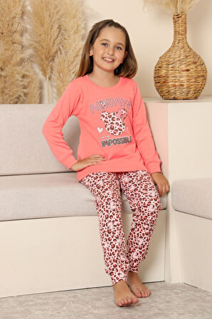 Miniğimin Cicileri Always Leopar Baskılı Kız Çocuk Pijama Takımı - Fuşya