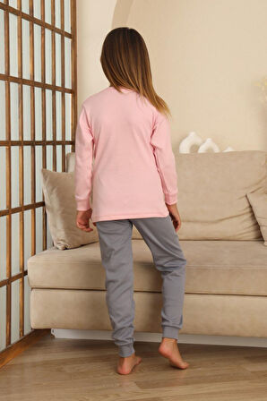 Miniğimin Cicileri Hll Kty Love  Baskılı Kız Çocuk Pijama Takımı - Pembe