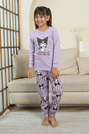 Miniğimin Cicileri Krm Baskılı Kız Çocuk Pijama Takımı - Lila