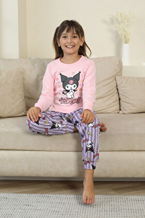 Miniğimin Cicileri Krm Baskılı Kız Çocuk Pijama Takımı - Pembe