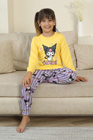 Miniğimin Cicileri Krm Baskılı Kız Çocuk Pijama Takımı - Sarı