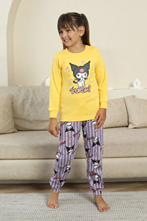 Miniğimin Cicileri Krm Baskılı Kız Çocuk Pijama Takımı - Sarı
