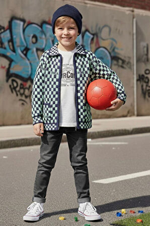 Miniğimin Cicileri Damalı Triko Hırkalı Erkek Çocuk 3 lü Takım - Yeşil