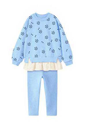 Miniğimin Cicileri Yıldız Baskılı Kız Çocuk 2 li Takım - Mavi