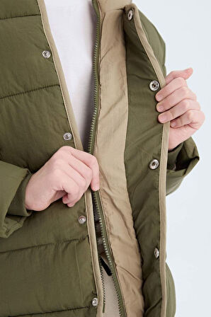 Miniğimin Cicileri Su Geçirmez Kapüşonlu Kışlık Erkek Çocuk Mont - Yeşil