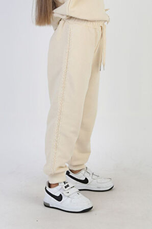 Miniğimin Cicileri Mnn Fiyonk Detaylı Kız Çocuk 2 li Takım - Krem