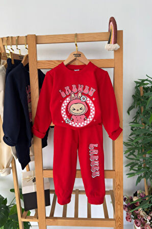 Miniğimin Cicileri Lbb Çerçeve Baskılı Kız Çocuk 2 li Takım - Kırmızı