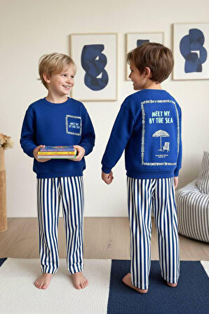Miniğimin Cicileri Meet Sea Baskılı Erkek Çocuk 2 li Takım - Mavi