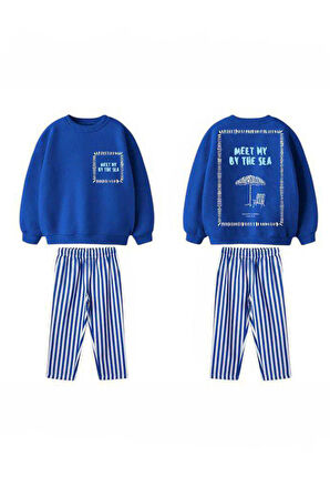 Miniğimin Cicileri Meet Sea Baskılı Erkek Çocuk 2 li Takım - Mavi