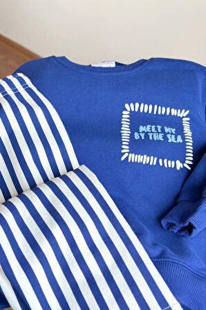 Miniğimin Cicileri Meet Sea Baskılı Erkek Çocuk 2 li Takım - Mavi