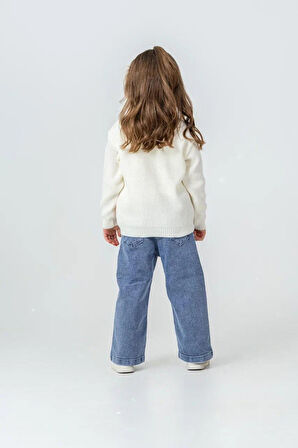 Miniğimin Cicileri Çilek Triko İşleme Detaylı Hırkalı Kız Çocuk 3 lü Takım - Pembe