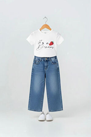 Miniğimin Cicileri Çilek Triko İşleme Detaylı Hırkalı Kız Çocuk 3 lü Takım - Fuşya