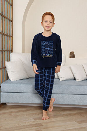 Miniğimin Cicileri Strong Desenli Welsoft Erkek Çocuk Pijama Takımı - Lacivert