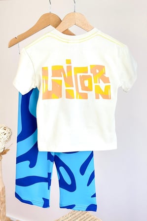 Miniğimin Cicileri Deniz Yıldızı Baskılı Unisex Çocuk Takım - Mavi