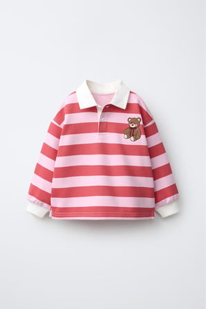 Ayıcık İşleme Detaylı Kız Çocuk Sweat - Pembe