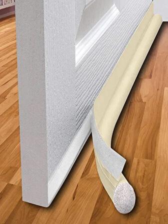 2 Adet Bej Renk 90 Cm Kapı Altı Rüzgarlık Rüzgar Hava Önleyici Yalıtım Süngeri