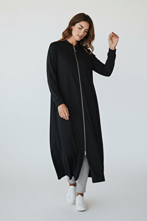 KADIN ÖNÜ FERMUARLI KOLU MANŞETLİ GİZLİ CEPLİ MEVSİMLİK KAP