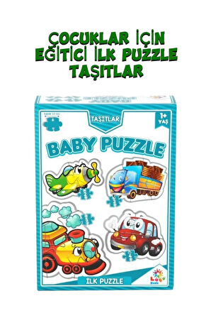 1 Çocuklar İçin Eğitici İlk Puzzle 14 Parça Taşıtlar