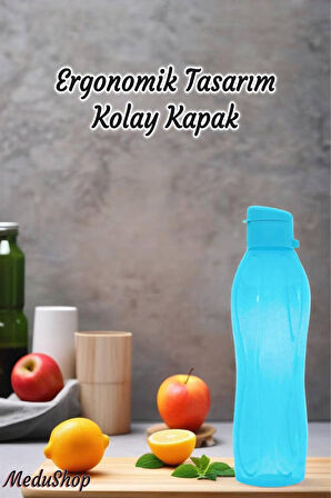 750 ML Su Matarası Eve, Okula, Spora, İş Yerine Uygun & Su Şişesi & Suluk - Turkuaz