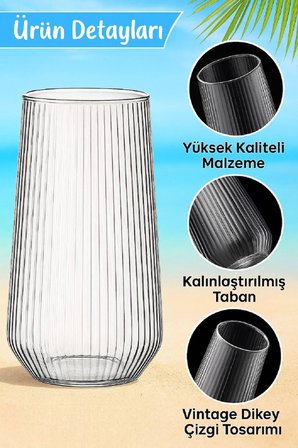 Borosilikat Sunum | Soğuk Meşrubat & Kahve Bardağı Isıya Dayanıklı Bardak 500 ml Origamicup 2 adet