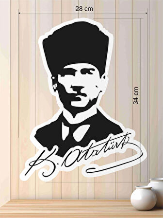 Mustafa Kemal Atatürk Silüet Duvar Dekoratif MDF Lazer Kesim
