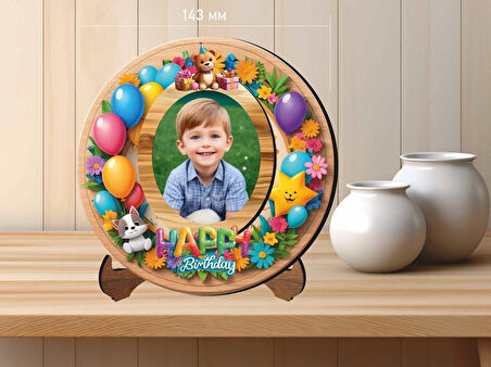 MDF Malzemeden Çocuklar İçin 14x14 cm UV Baskılı Fotoğraf V2