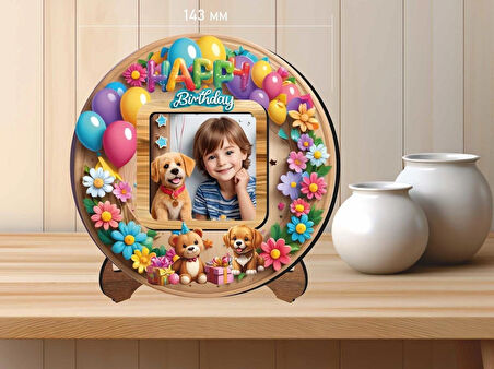 14x14 cm UV Baskılı Fotoğraf Çerçevesi V3 MDF Malzemeden Çocuklar İçin 